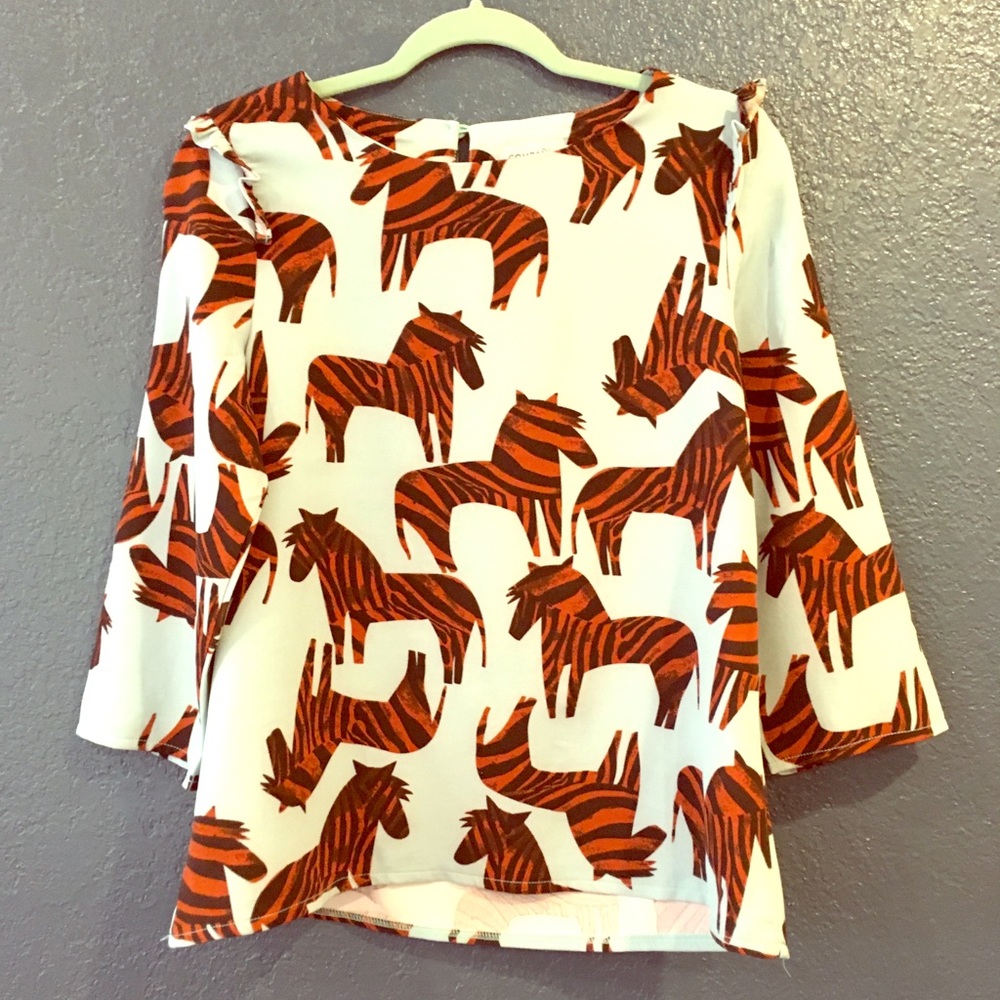 ModCloth So Near and Safari Top Large - Zebras